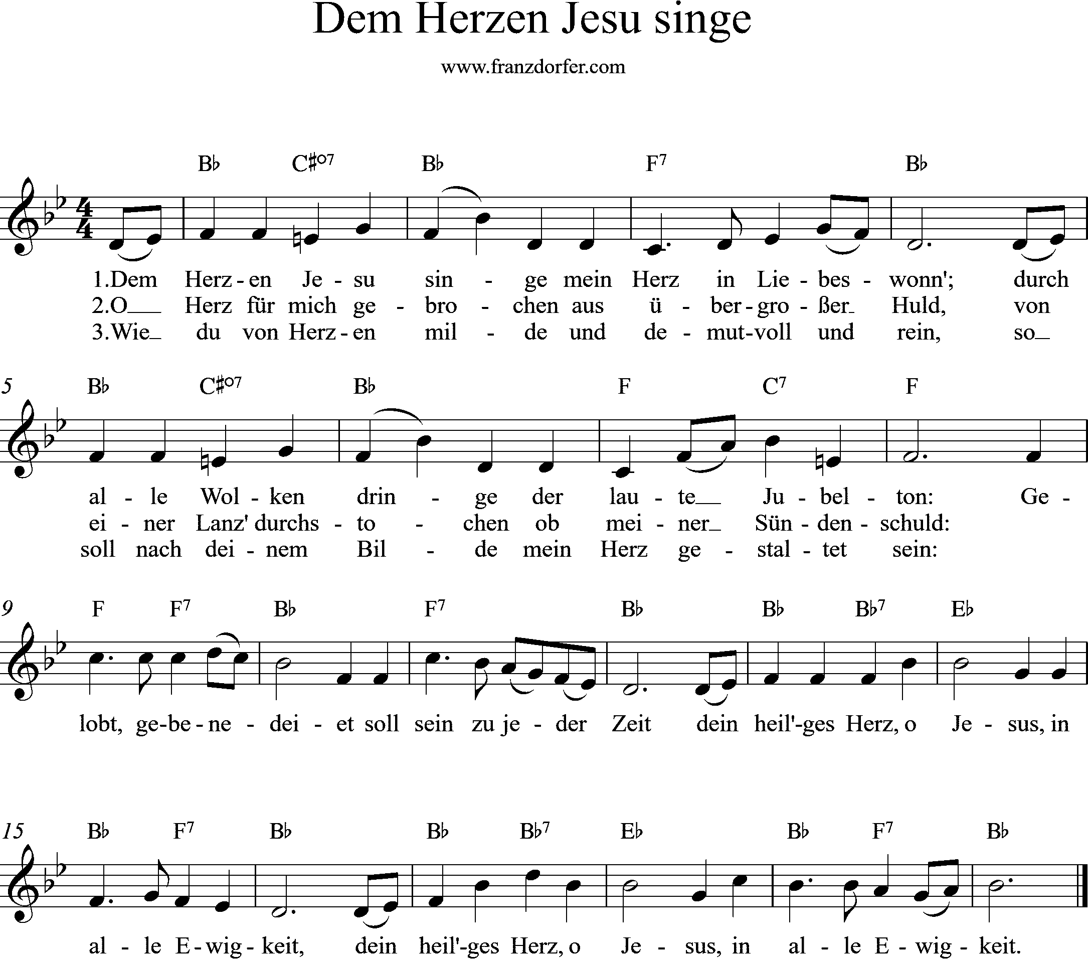 Noten, Dem Herzen Jesu